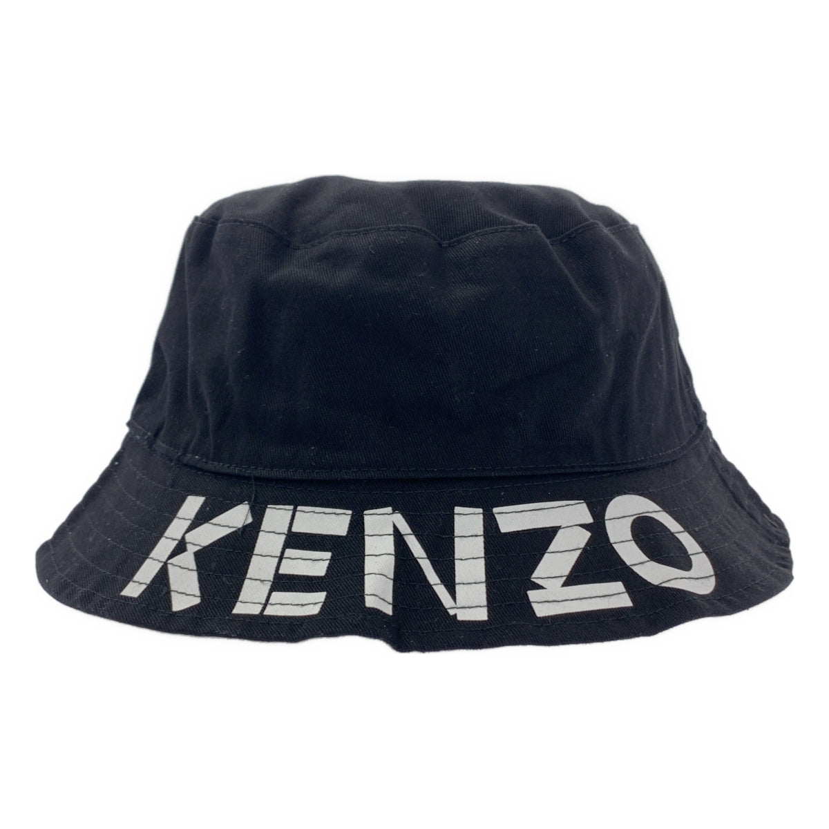 [新品] KENZO | 2024 春夏系列 | 可翻轉標誌印花漁夫帽 | L 碼 | 黑色 | 男士