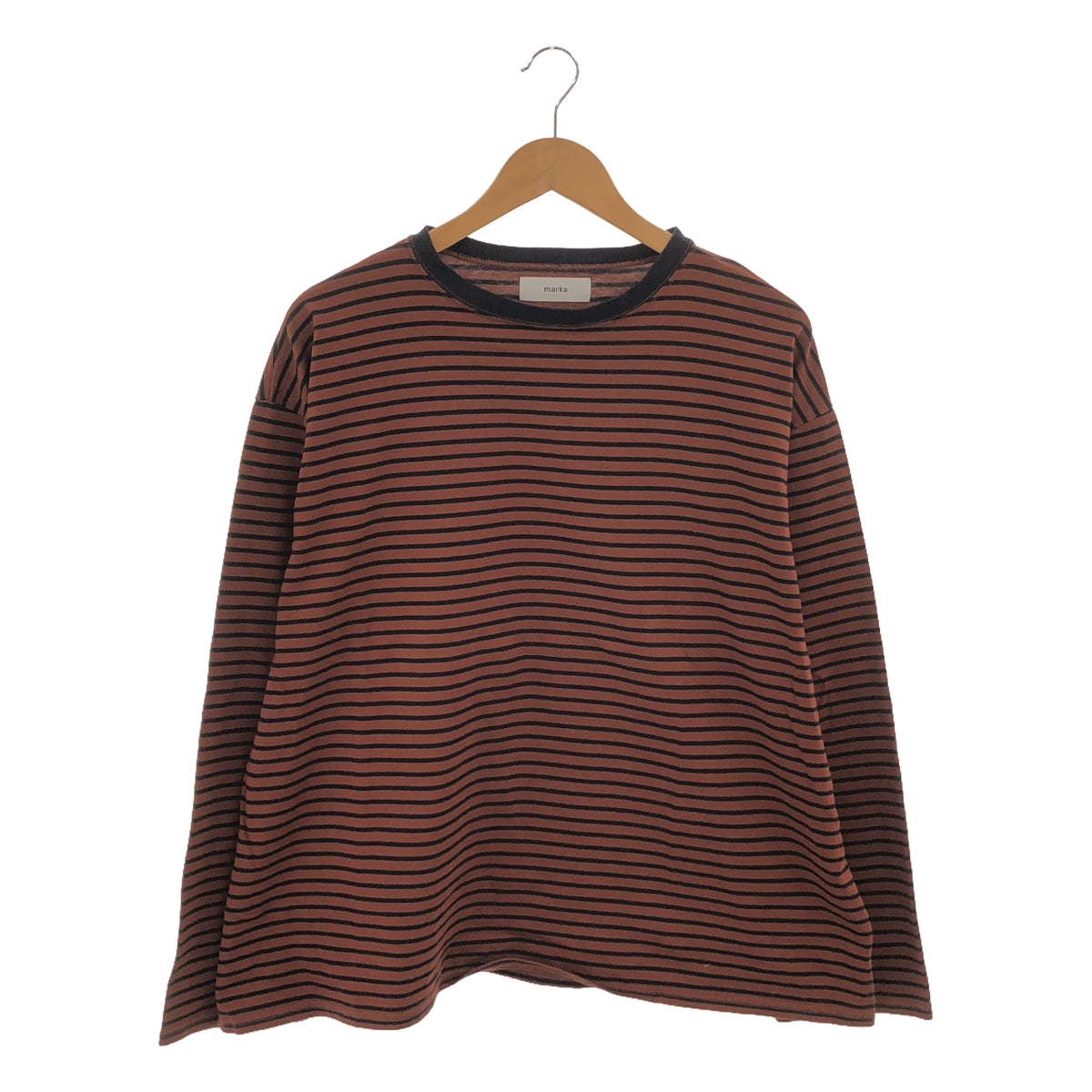 marka / 마커 | 2023AW | ORGANIC COTTON BORDER CREW NECK TEE L/S / 오가닉 코튼 테두리 크루넥 T 롱 슬리브