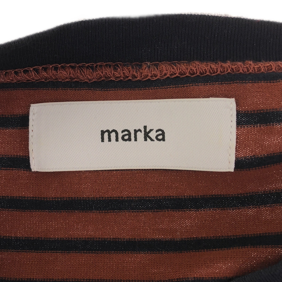 marka / 마커 | 2023AW | ORGANIC COTTON BORDER CREW NECK TEE L/S / 오가닉 코튼 테두리 크루넥 T 롱 슬리브