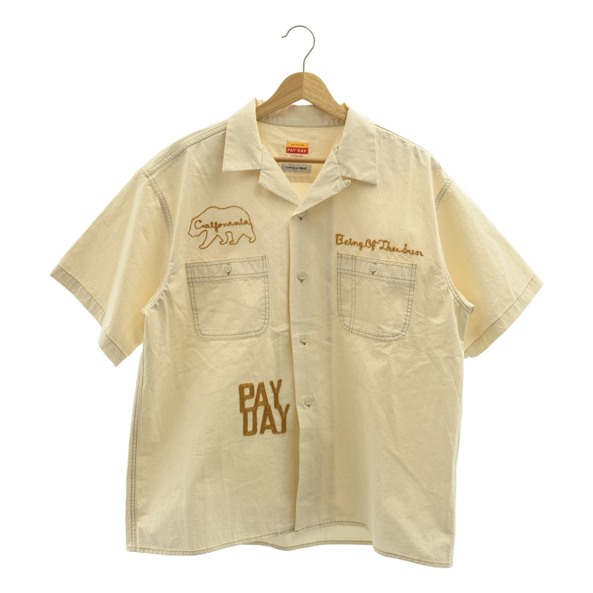 RHC Ron Herman / アールエイチシーロンハーマン | PAYDAY / ペイデイ オーバーシルエット エンブロイダリー オープンカラー シャツ | 38 |