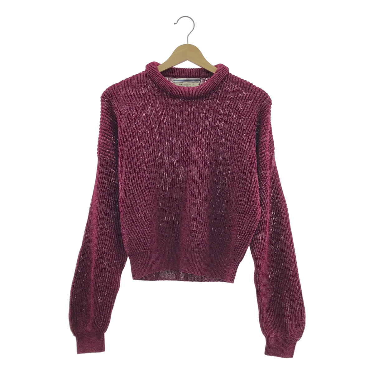 【美品】  Cristaseya / クリスタセヤ | Washi  / 和紙 リブ ニット プルオーバー | S | パープル系 | レディース