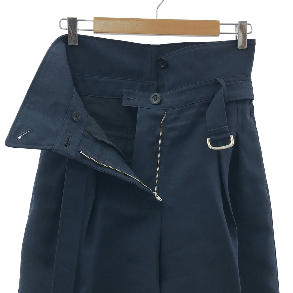 deres | 2023春夏系列 | 雙褶皮帶錐形褲 | 1碼 | 海軍藍 | 女款