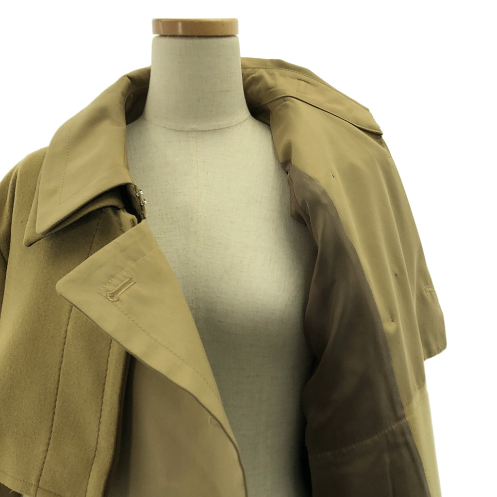 sacai / サカイ | ウール 異素材 切替 再構築 ベルテッド トレンチ オーバーコート |