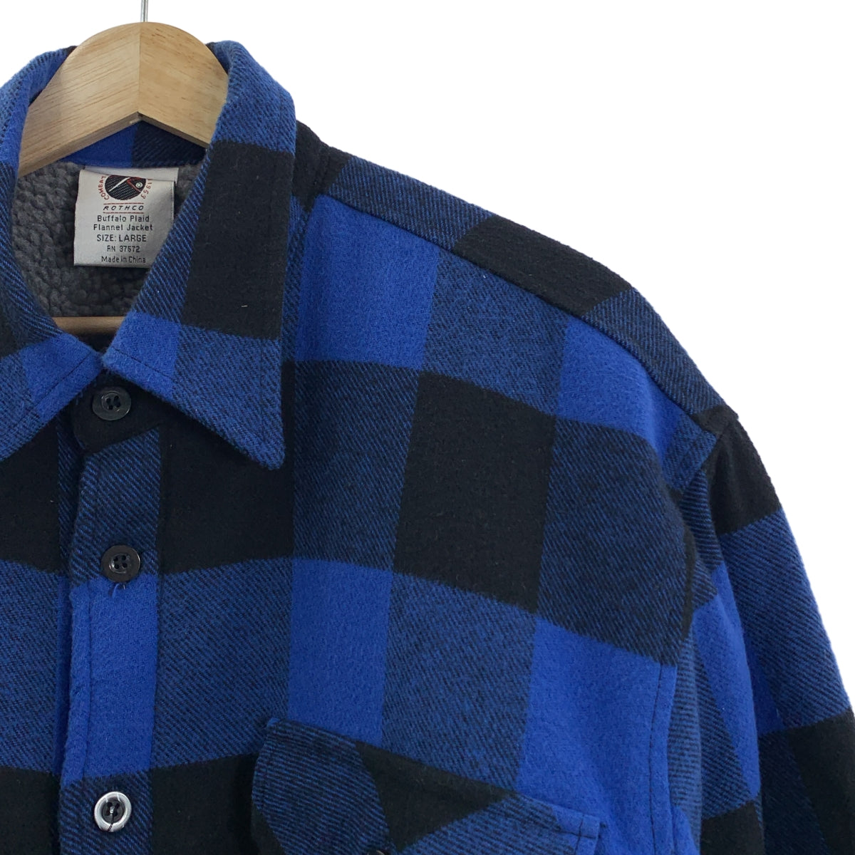 ROTHCO / ロスコ | ボア チェック シャツジャケット | L | ブルー | メンズ
