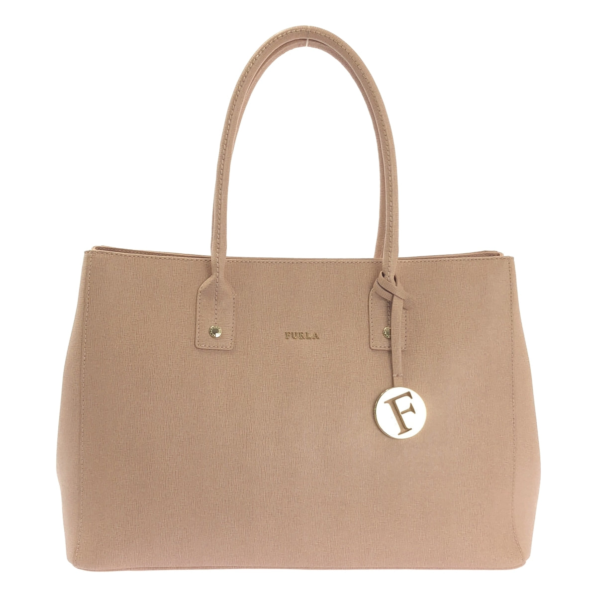 [狀況極佳] FURLA Linda 皮革托特包 | 粉紅色/金色 | 女款