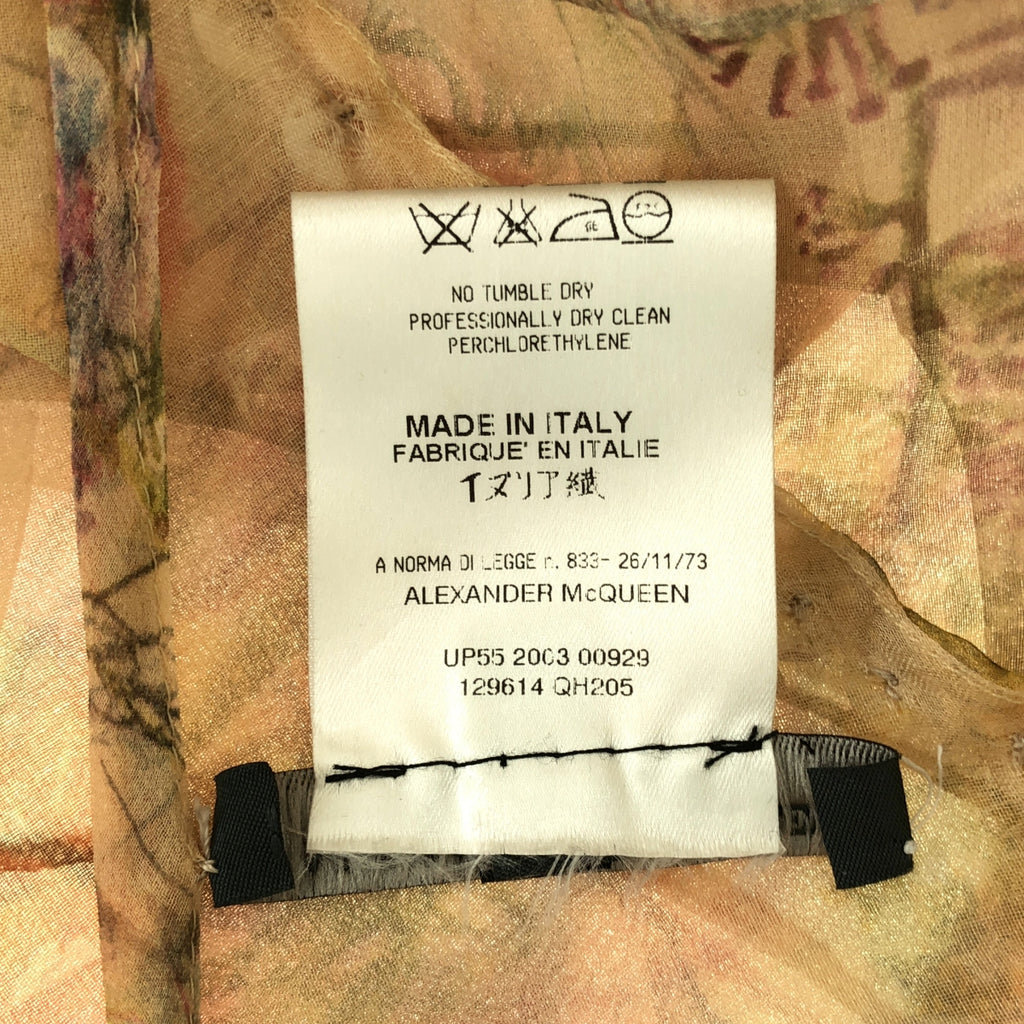 ALEXANDER MCQUEEN / アレキサンダーマックイーン | シルク フラワー柄 チュールレイヤード アシンメトリー ドレス ワンピース | 40 | レディース