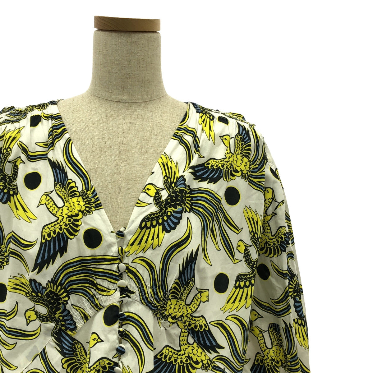 KENZO | Bird print gathered dress | Size 36 | Women's