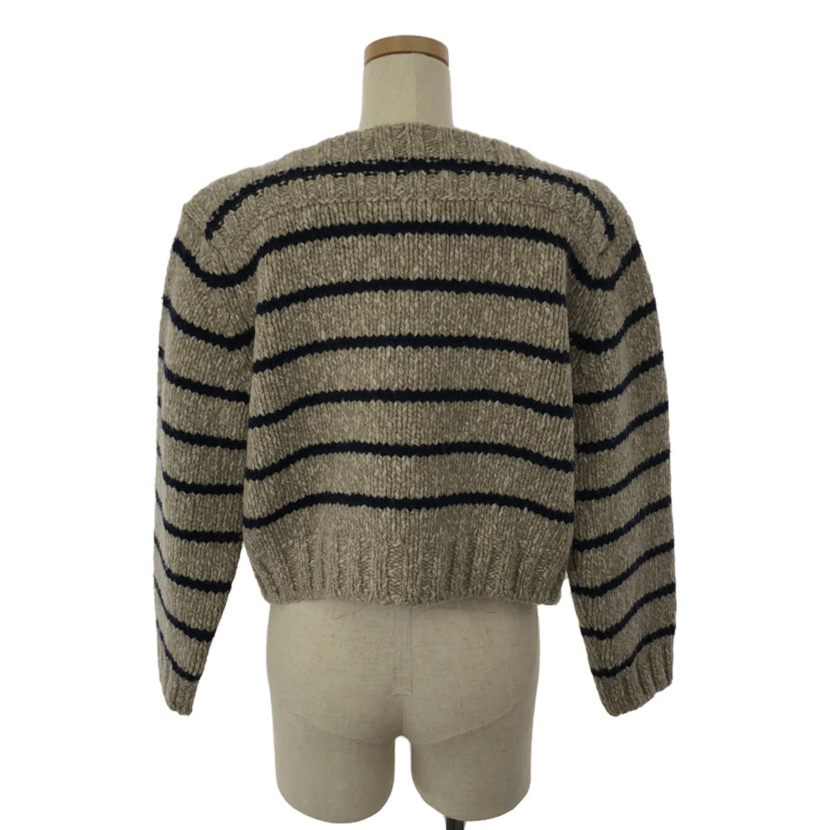 CELINE / 셀린느 | 2023AW | MARINIERE BOAT NECK SWEATER IN WOOL 크루넥 니트 | S | 베이지 / 네이비 | 여성