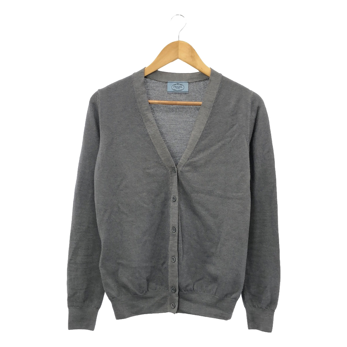 PRADA | Wool V-neck cardigan | 42 | Grey | Women's