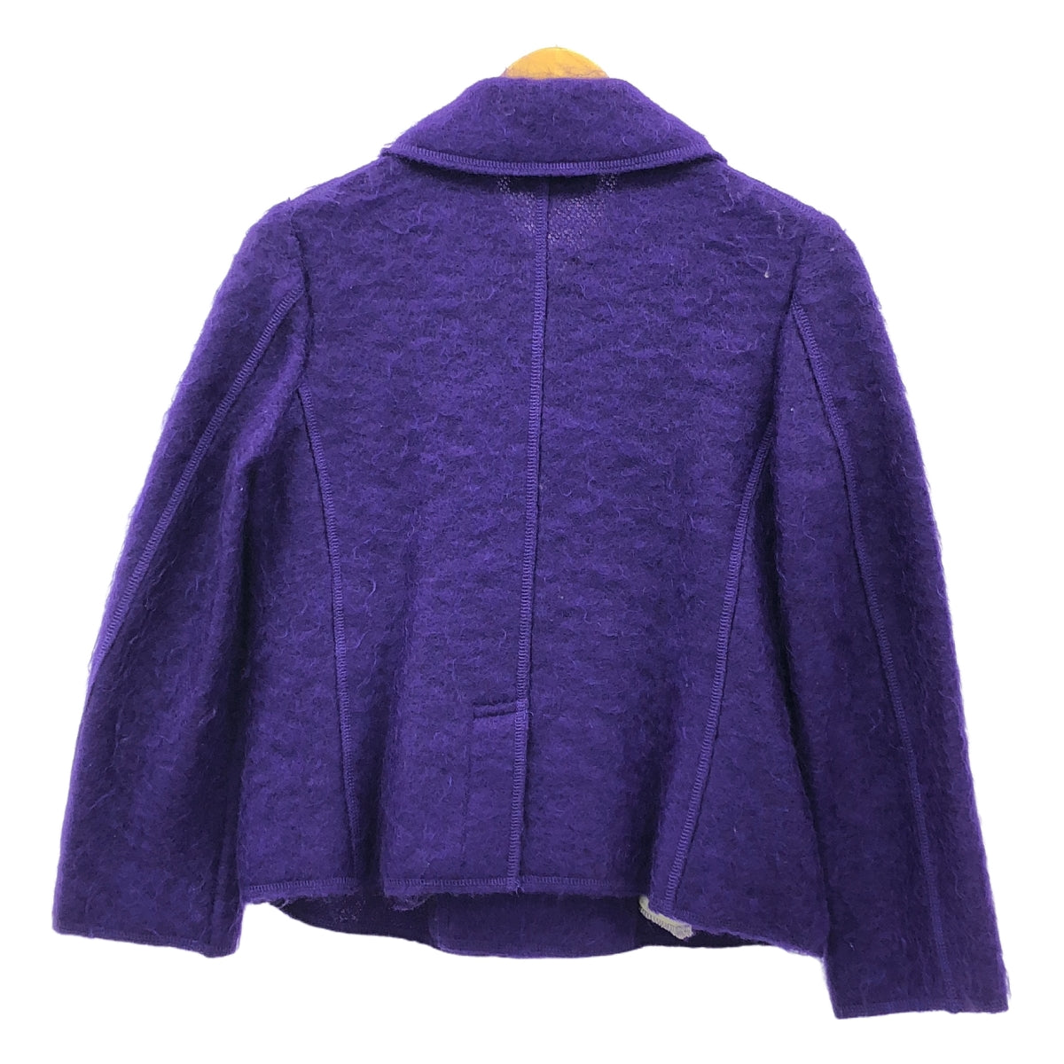 COMME des GARCONS | 經編布料2003秋冬 |羊毛馬海毛毛茸茸雙層外套 | S |紫色|女性的