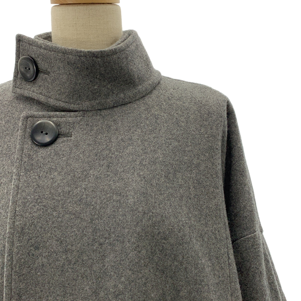 ENFOLD | 2022秋冬系列 | 超大號喇叭外套 | 羊毛超大號喇叭外套 | 38碼 | 灰色 | 女款