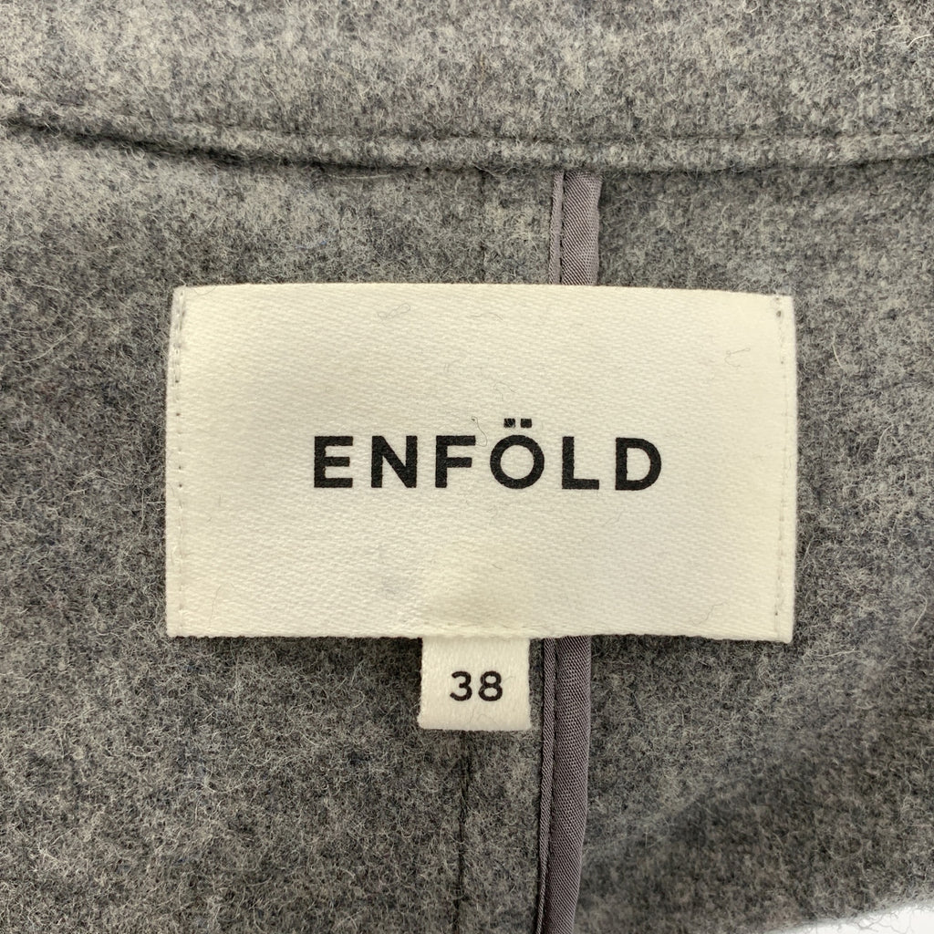 ENFOLD | 2022秋冬系列 | 超大號喇叭外套 | 羊毛超大號喇叭外套 | 38碼 | 灰色 | 女款