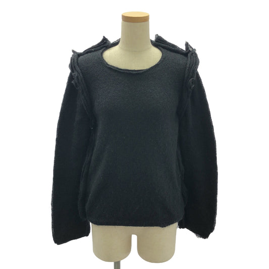 [Good Condition] COMME des GARCONS | 2018AW | Mohair Wool Inside-Out Knit Pullover | S | Black | Women's