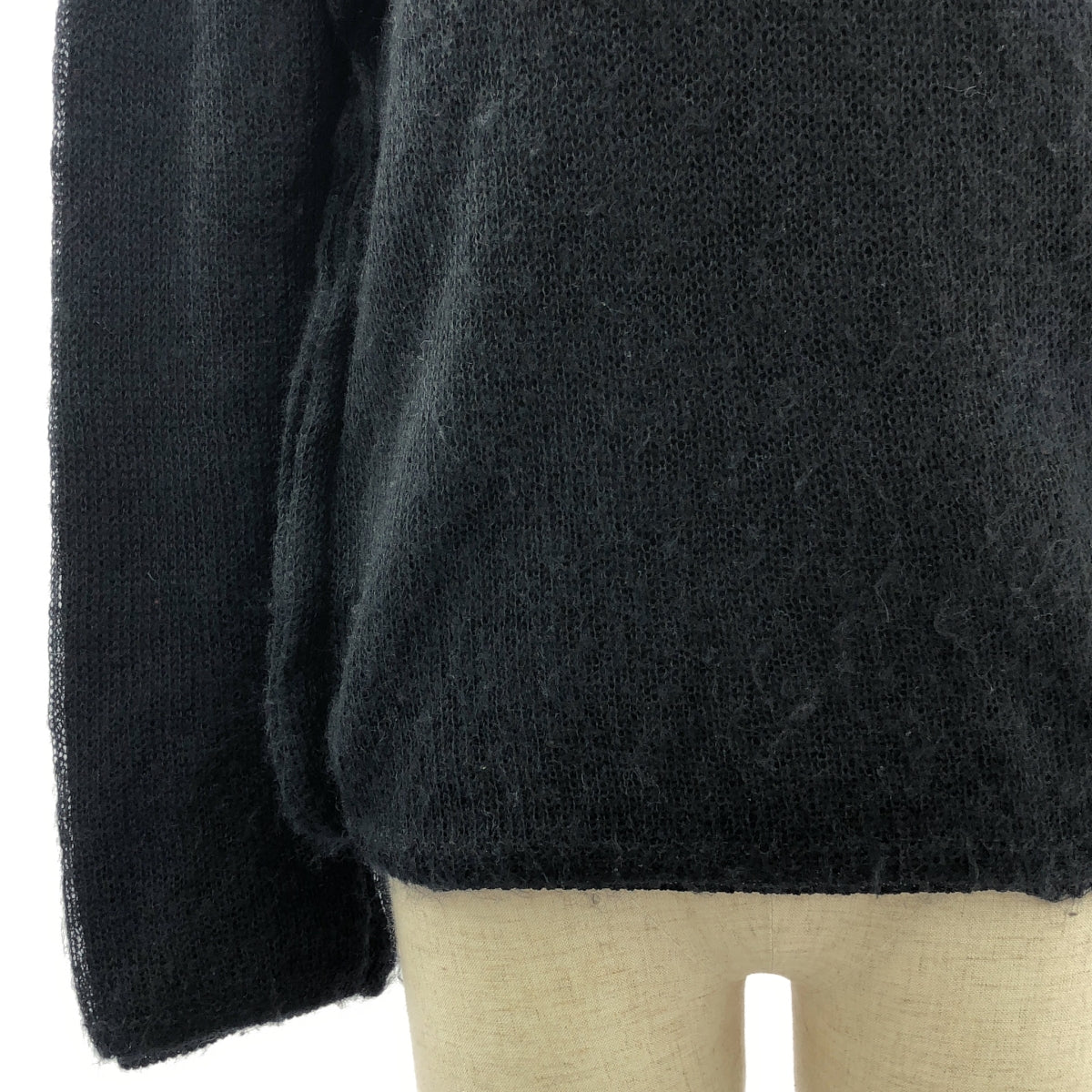 [Good Condition] COMME des GARCONS | 2018AW | Mohair Wool Inside-Out Knit Pullover | S | Black | Women's