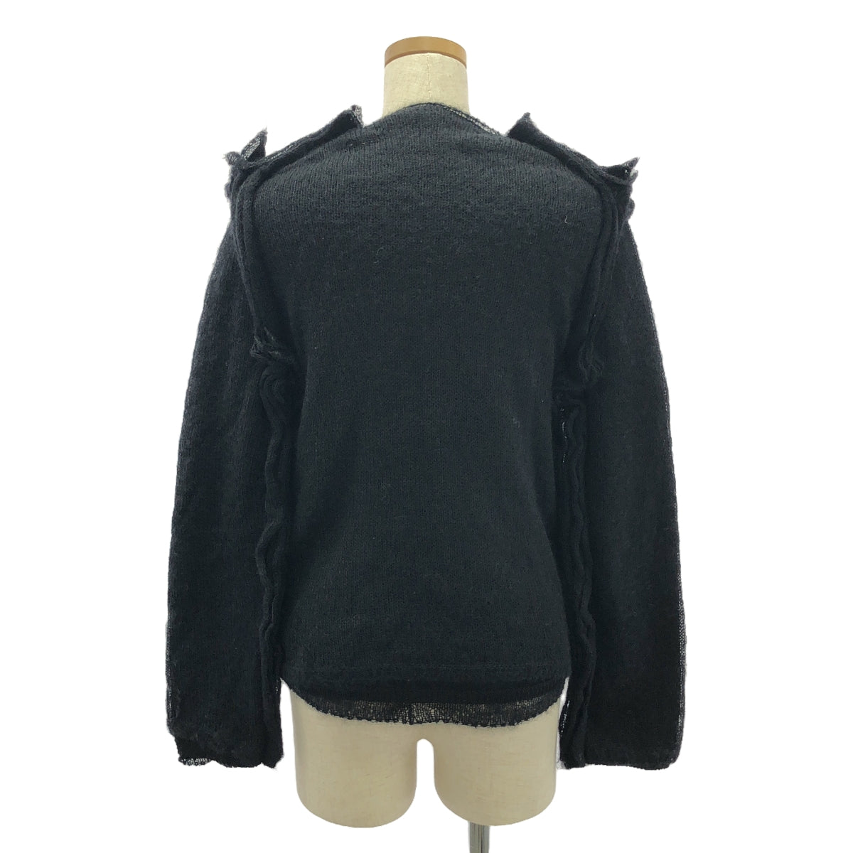[品相良好] COMME des GARCONS | 2018秋冬 |馬海毛內外針織套頭衫 | S |黑色 |女性的