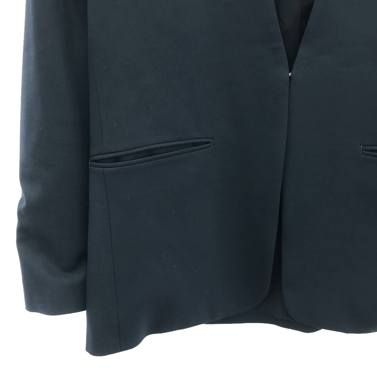 【美品】martinique ノーカラージャケット ネイビー パールボタン 美品】martinique ノーカラージャケット ネイビー パールボタン