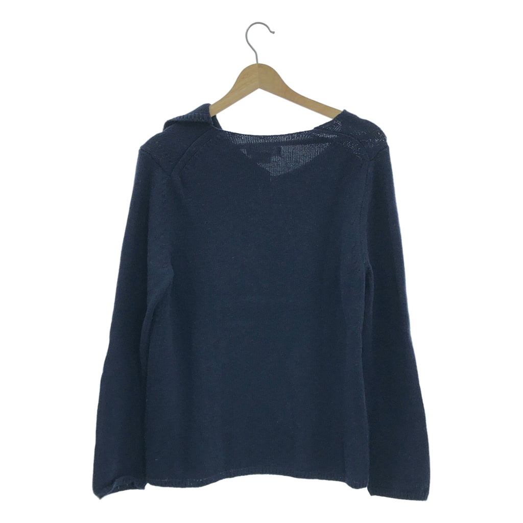 COMME des GARCONS | 2022 秋冬 | 不對稱領口羊毛針織衫 | M碼 | 海軍藍 | 女款