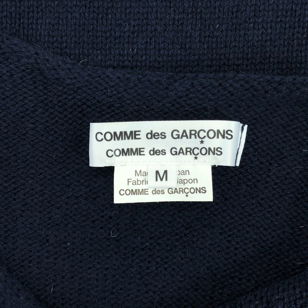COMME des GARCONS | 2022 秋冬 | 不對稱領口羊毛針織衫 | M碼 | 海軍藍 | 女款