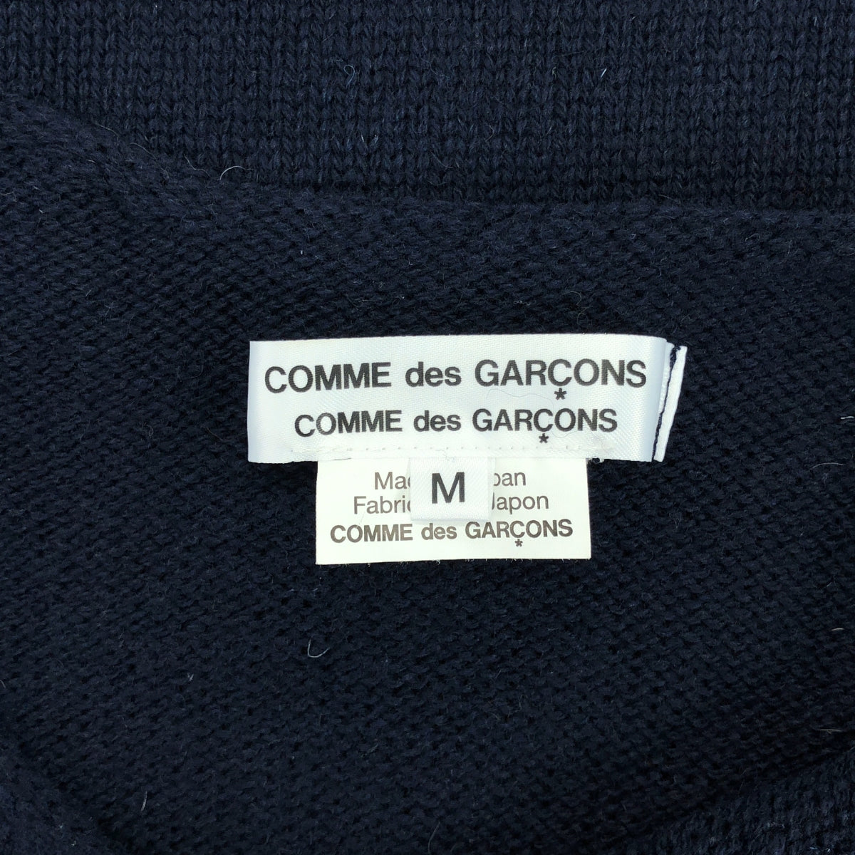 COMME des GARCONS | 2022 秋冬 | 不對稱領口羊毛針織衫 | M碼 | 海軍藍 | 女款