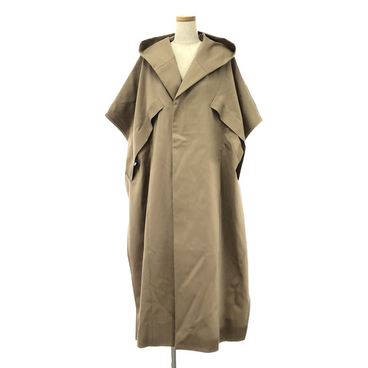 【美品】  HARUNOBUMURATA / ハルノブムラタ | 2023AW | スリーブレス ベルテッド オーバーコート フーディ | 36 | beige | レディース