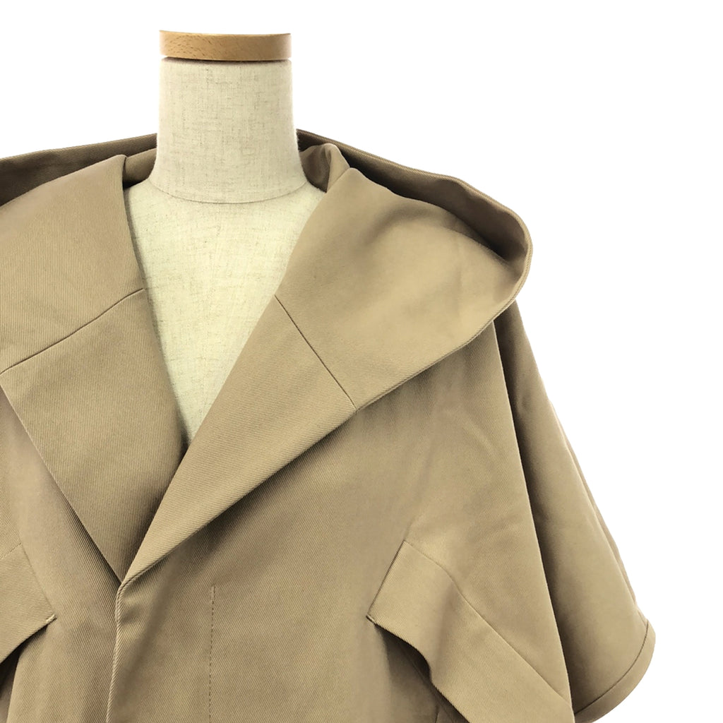 【美品】  HARUNOBUMURATA / ハルノブムラタ | 2023AW | スリーブレス ベルテッド オーバーコート フーディ | 36 | beige | レディース
