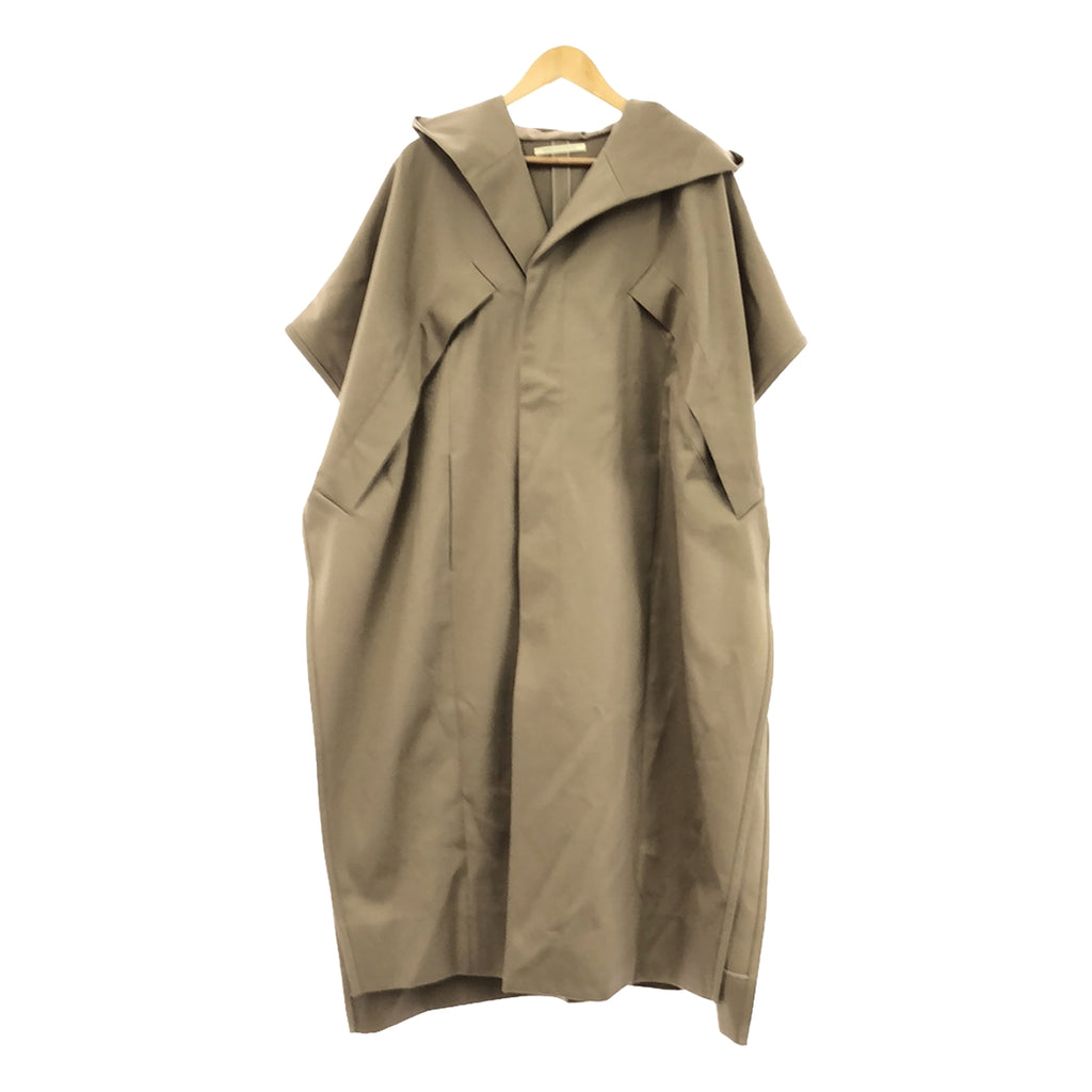 【美品】  HARUNOBUMURATA / ハルノブムラタ | 2023AW | スリーブレス ベルテッド オーバーコート フーディ | 36 | beige | レディース