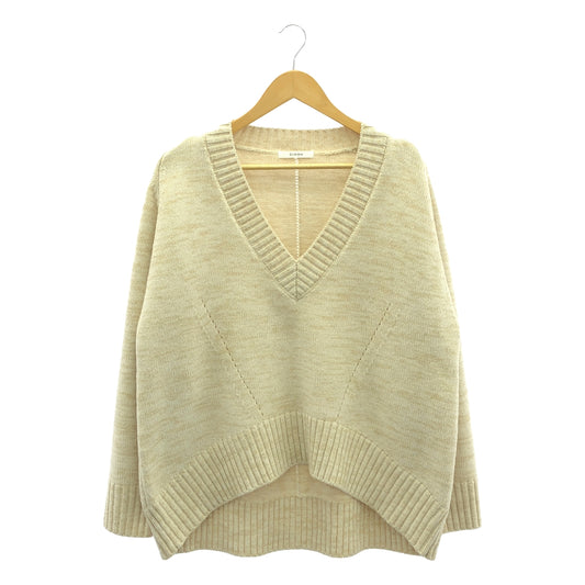 CINOH / Chino | Wool V-neck knit | 36 | Beige | Women's