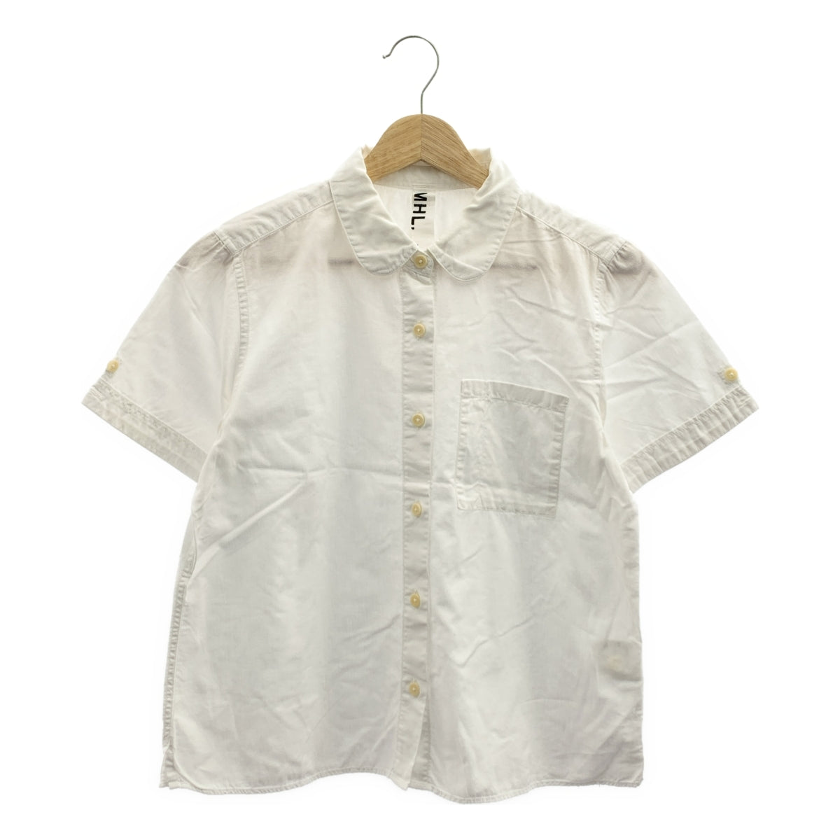 MHL. / エムエイチエルマーガレットハウエル | コットン リネン ラウンドカラー 半袖シャツ | 1 | レディース