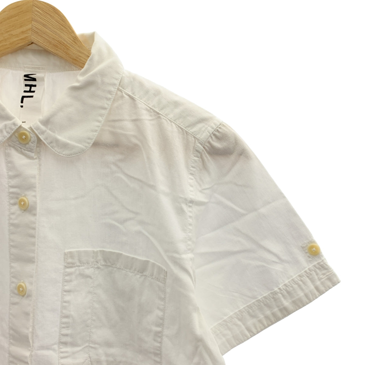 MHL. / エムエイチエルマーガレットハウエル | コットン リネン ラウンドカラー 半袖シャツ | 1 | レディース