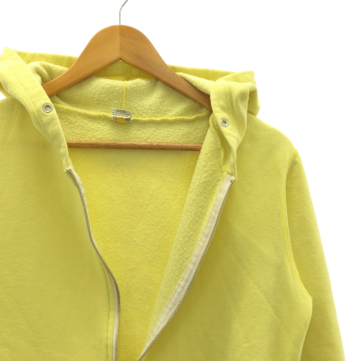 VINTAGE / Vintage clothing | 70s-80s Vintage Velva Sheen Sweatshirt Double Zip Hoodie with Large Pentagonal TALON Yellow Tag | M | Men's