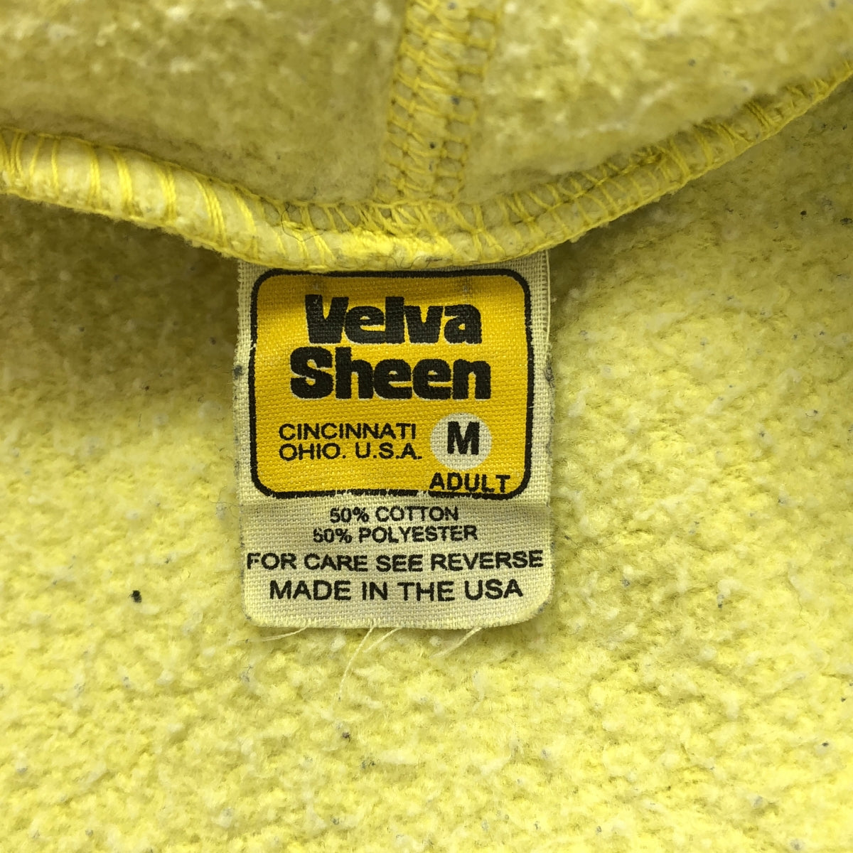 VINTAGE / Vintage clothing | 70s-80s Vintage Velva Sheen Sweatshirt Double Zip Hoodie with Large Pentagonal TALON Yellow Tag | M | Men's