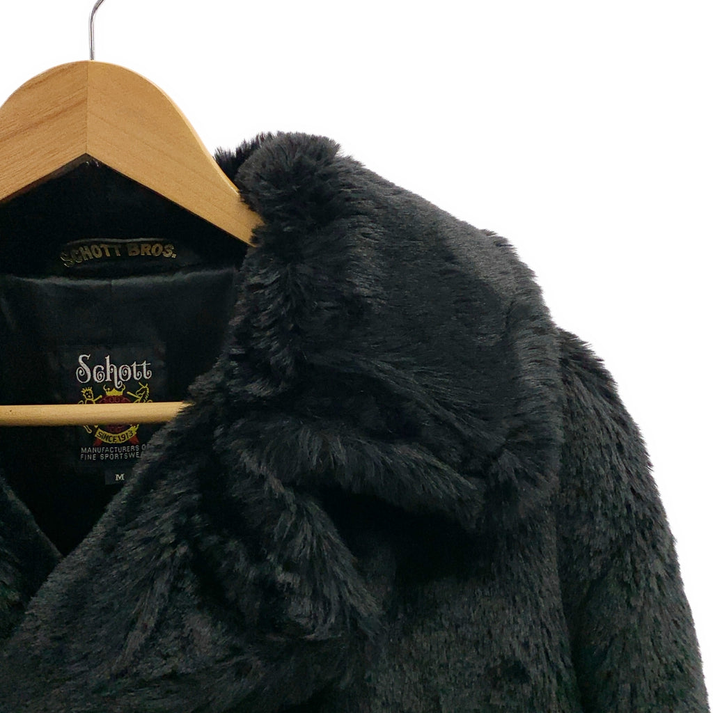 【成色極佳】SCHOTT 人造毛皮雙排扣大衣 | M碼 | 黑色 | 男士