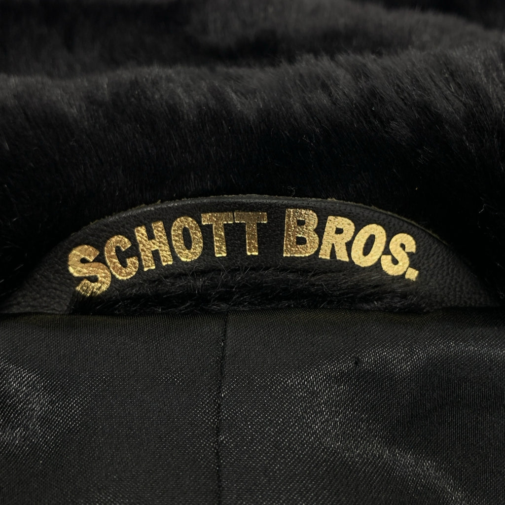 【成色極佳】SCHOTT 人造毛皮雙排扣大衣 | M碼 | 黑色 | 男士