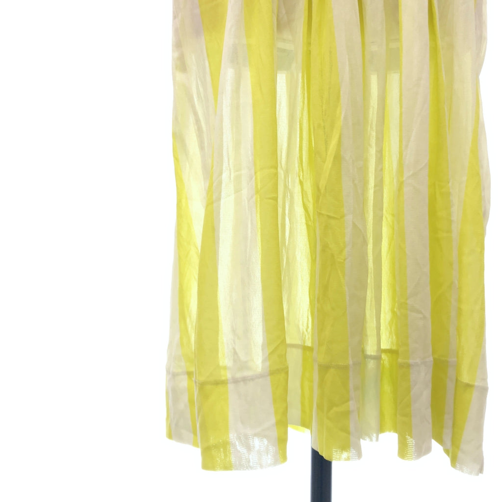 ISSEY MIYAKE / イッセイミヤケ | 2013SS | ナイロン ストライプ メッシュ ノースリーブ ワンピース | 2 | レディース