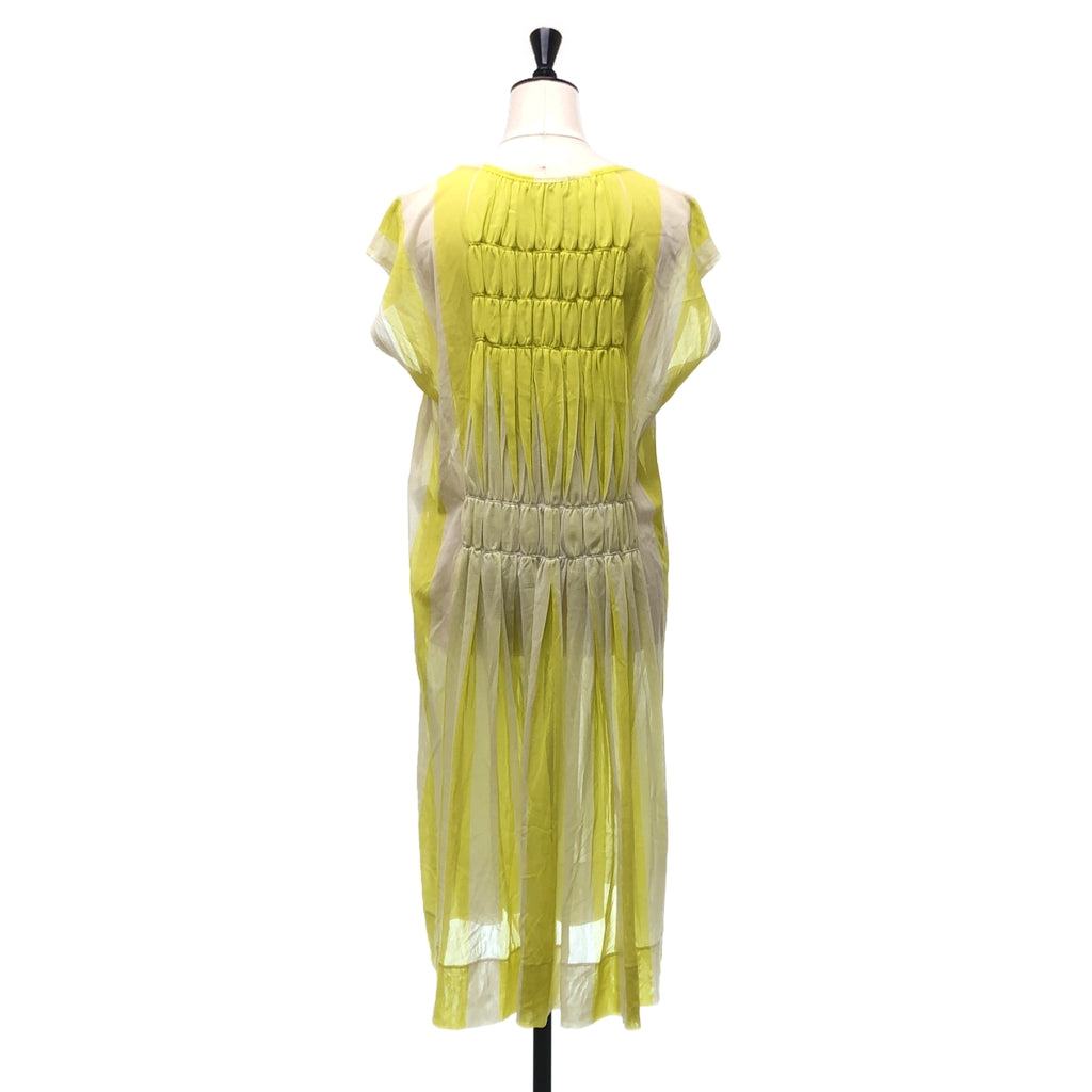 ISSEY MIYAKE / イッセイミヤケ | 2013SS | ナイロン ストライプ メッシュ ノースリーブ ワンピース | 2 | レディース