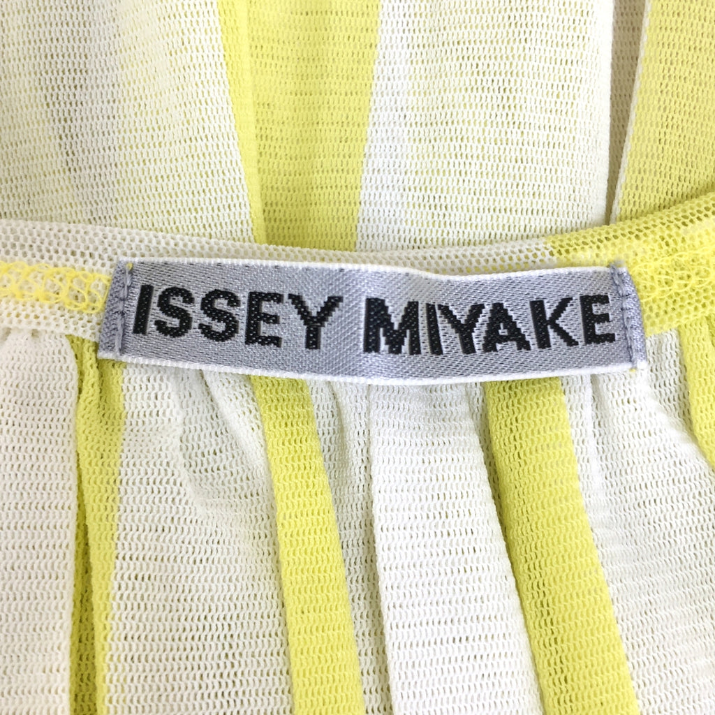 ISSEY MIYAKE / イッセイミヤケ | 2013SS | ナイロン ストライプ メッシュ ノースリーブ ワンピース | 2 | レディース