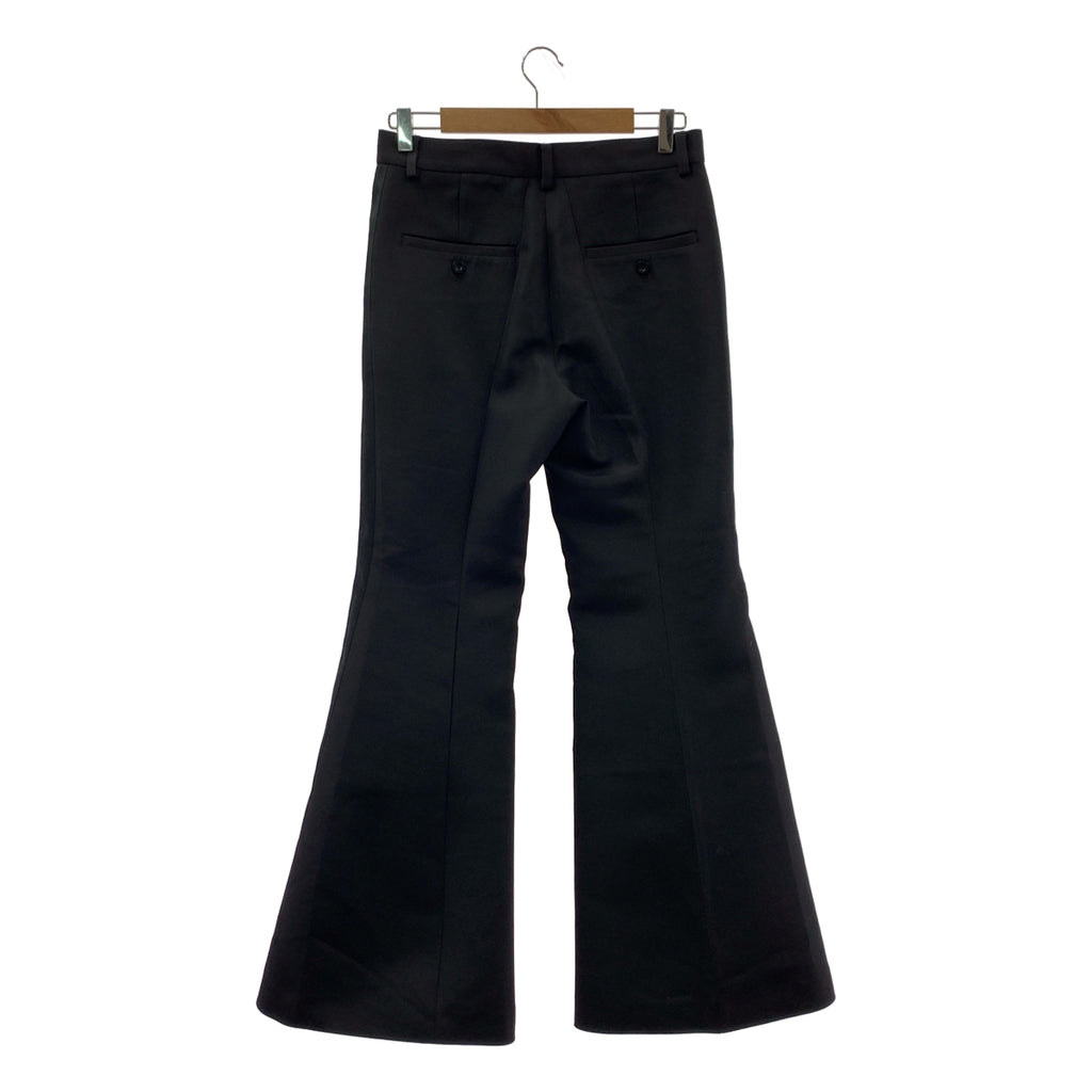 【近全新】sacai | 2022秋冬系列 | 羊毛絲質側條紋喇叭褲 | 2碼 | 黑色 | 女款