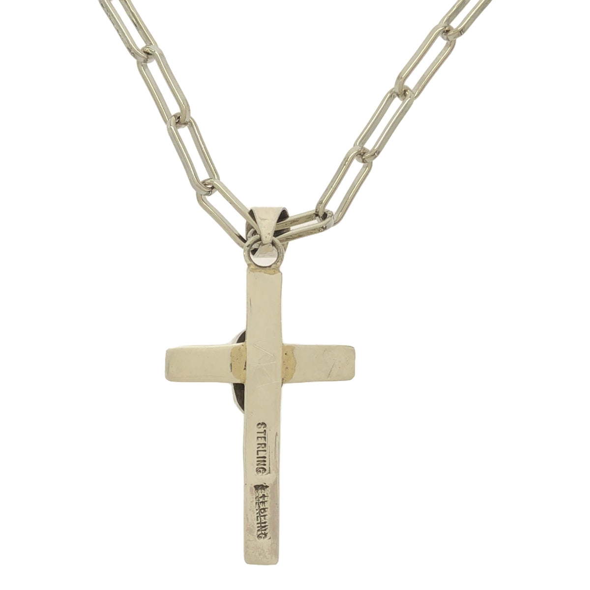 VINTAGE / Vintage clothing | Estimated 40s ~ Vernon Haskie / Sterling silver turquoise cross necklace | Silver | Men's