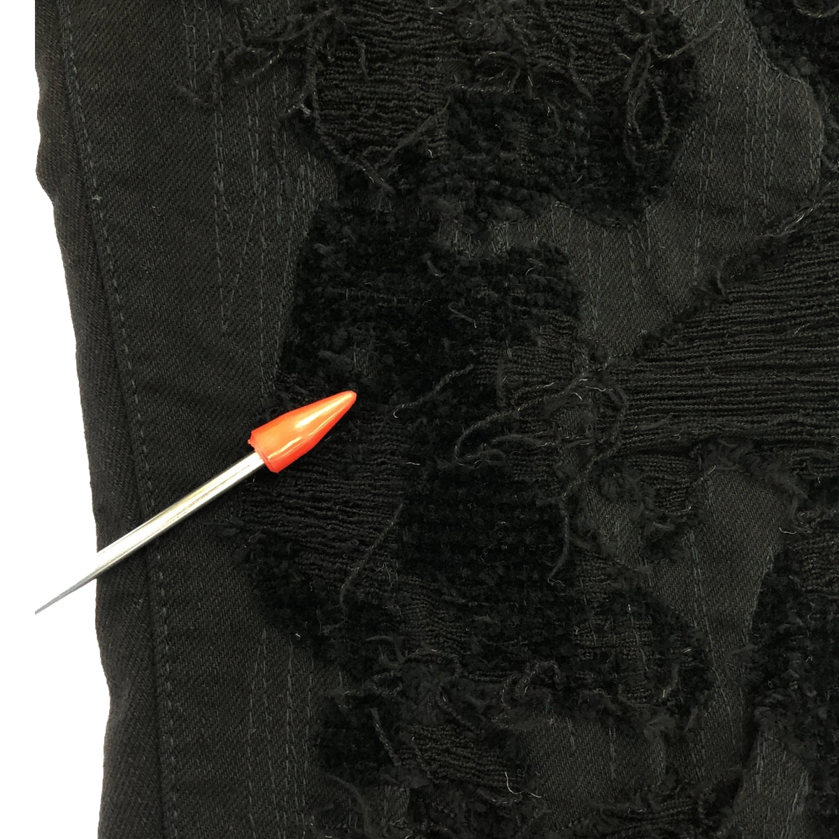 JUNYA WATANABE COMME des GARCONS / ジュンヤワタナベ | 2018SS | ダメージ デザイン デニムパンツ | S | ブラック | レディース