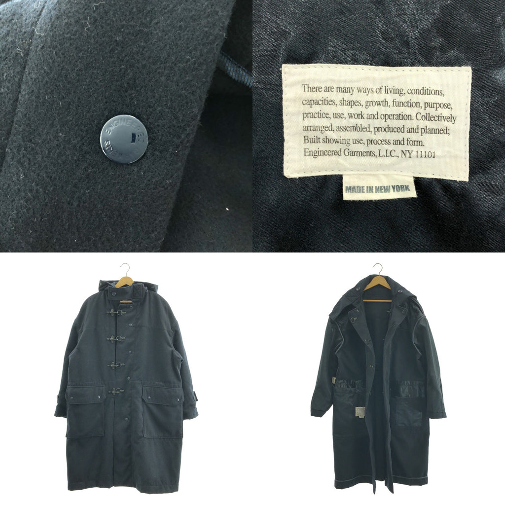 Engineered Garments | 超大號消防員粗呢大衣 / 聚酯仿麥爾登呢 / 羊毛消防員鉤環粗呢大衣/連帽衫 | S 碼 | 男款