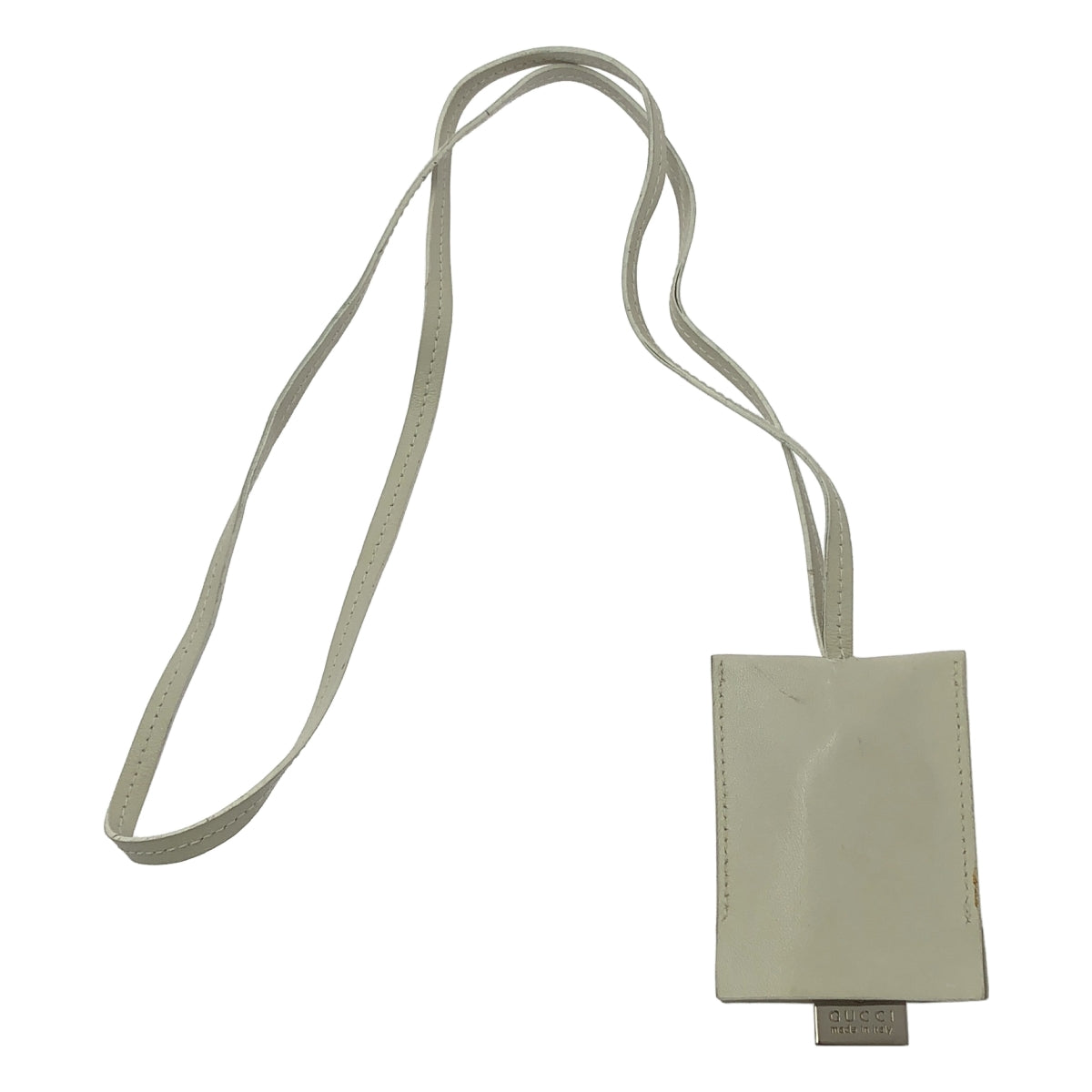 GUCCI | 皮革鑰匙鉤針鑰匙圈 | 白色/銀色 | 女款