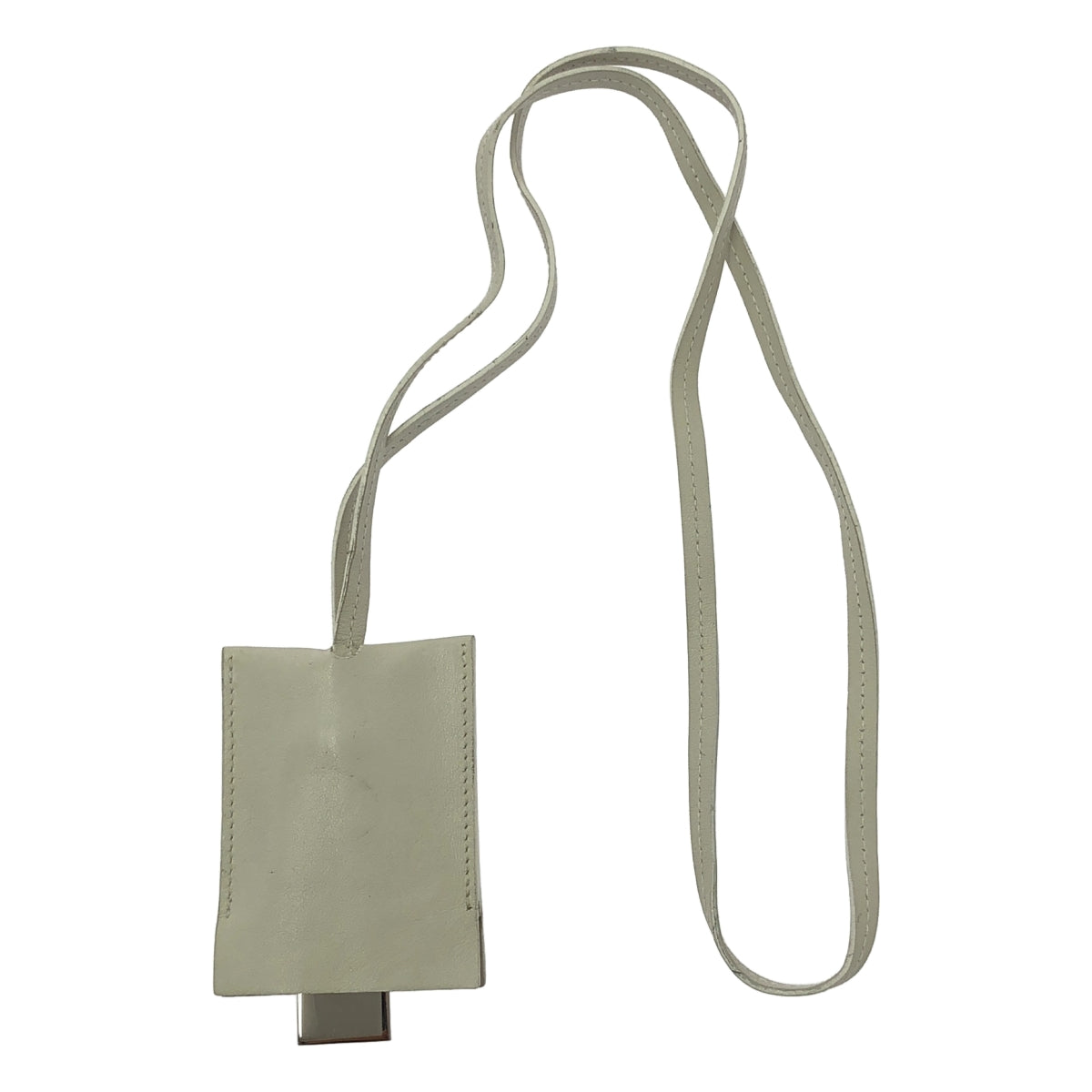 GUCCI | 皮革鑰匙鉤針鑰匙圈 | 白色/銀色 | 女款