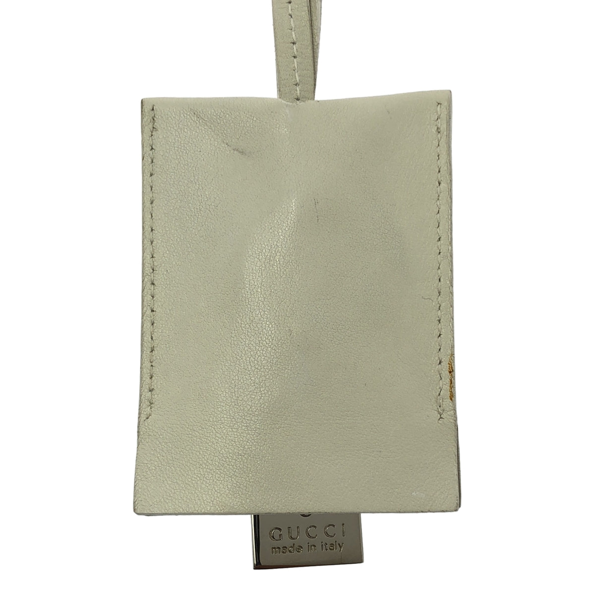 GUCCI | 皮革鑰匙鉤針鑰匙圈 | 白色/銀色 | 女款