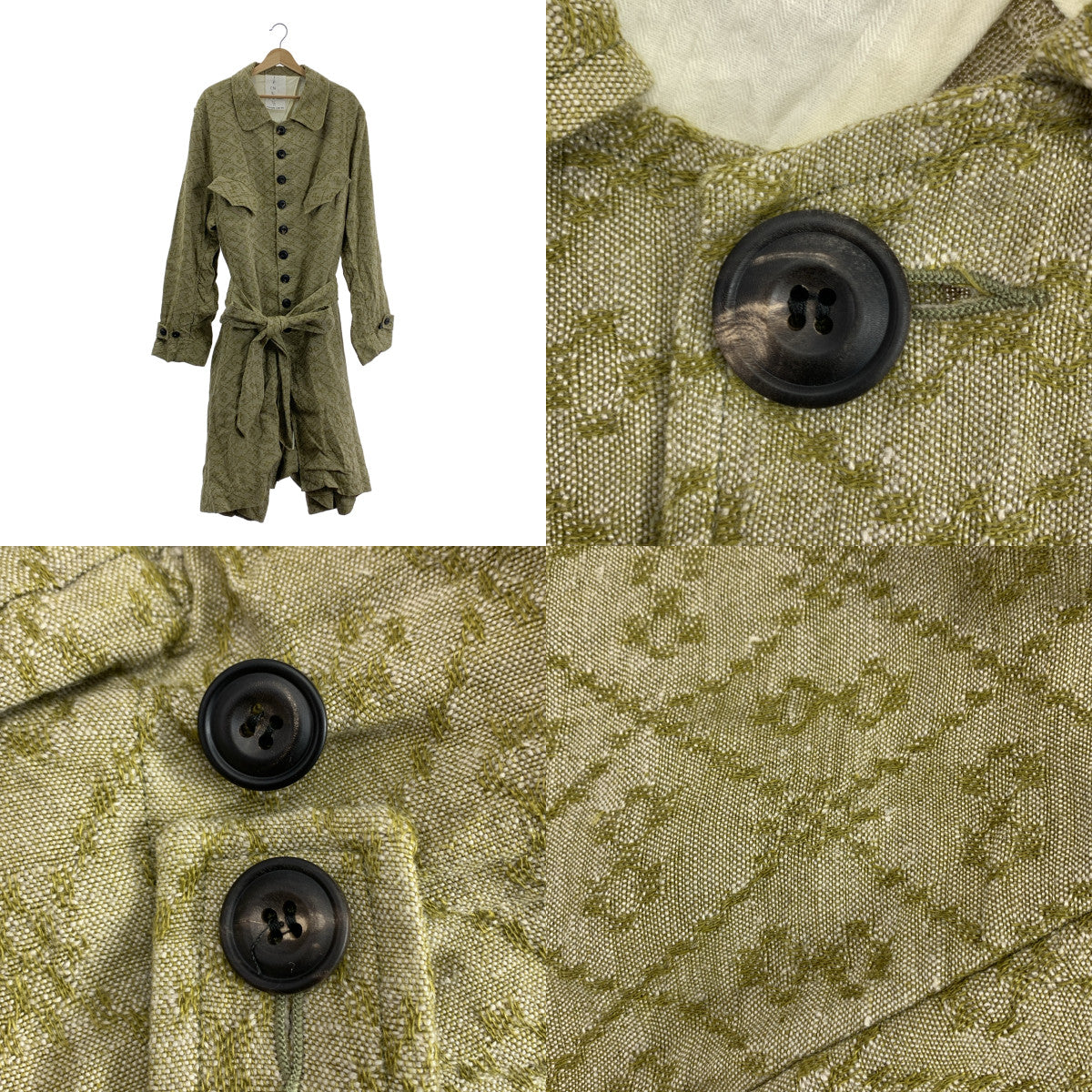 JOHN ALEXANDER SKELTON | 2024SS | 提花束帶大衣 | XL |