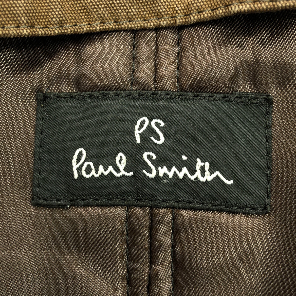 PS Paul Smith / 피에스폴 스미스 | 코팅 벨티드 싱글 코트 / 캐시미어 혼합 라이너 착탈 가능 | L | 브라운 | 남성