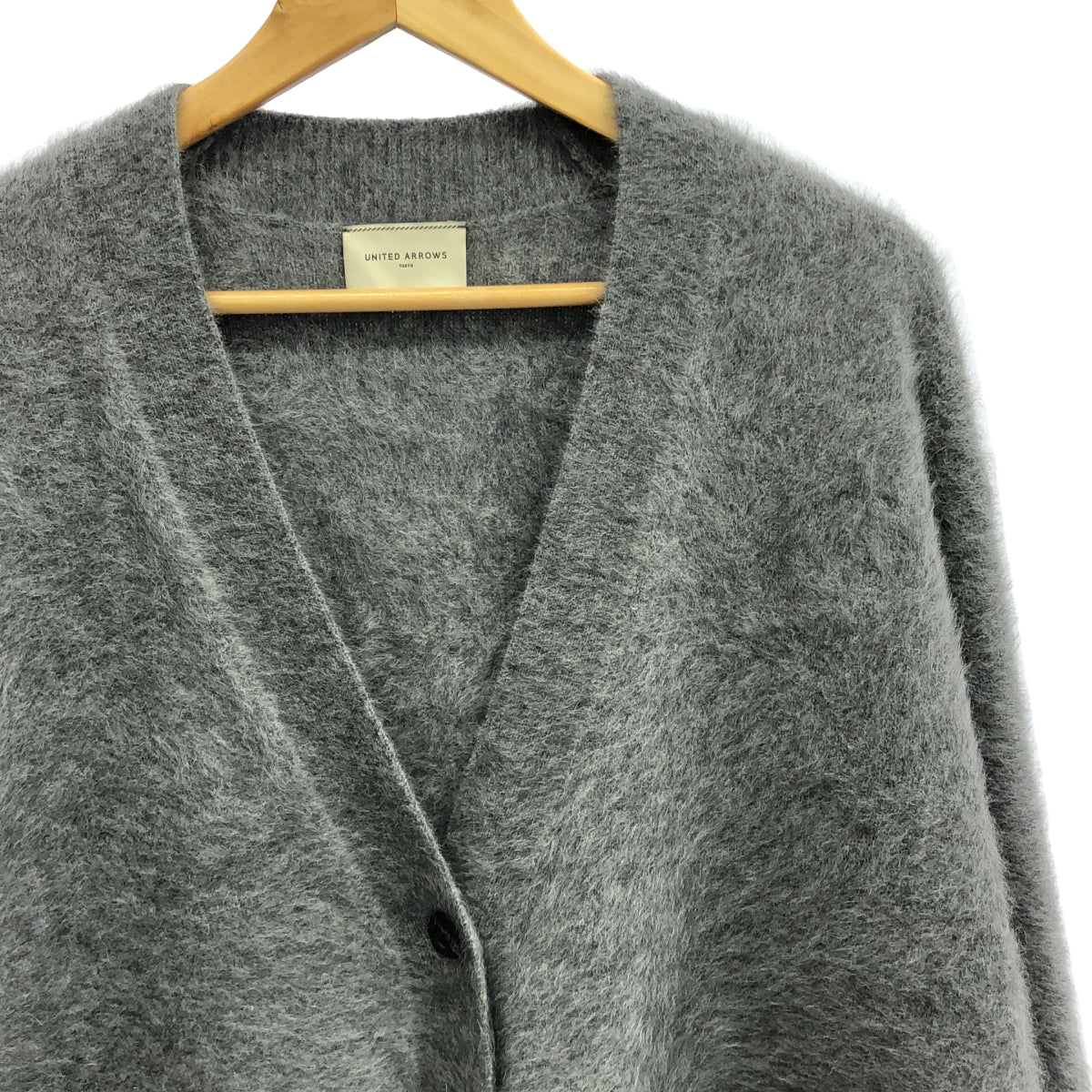 [狀況良好] 聯合箭隊 |狐狸羊絨口袋針織開襟衫 | F |灰色 |女性的