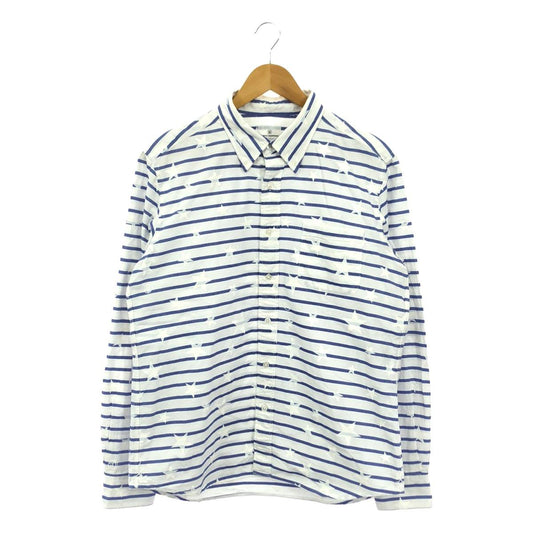 uniform experiment / Uniform Experiment | × GB SKINS collaboration striped star print button-down shirt | Size 3 | White / Blue | Men's