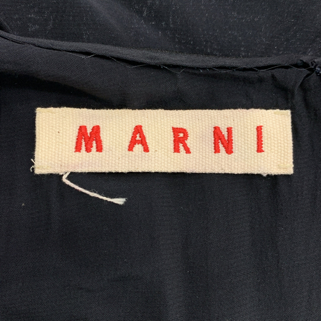 MARNI / マルニ | レーヨン レザーパイピング ティアード ノースリーブワンピース | 40 | レディース