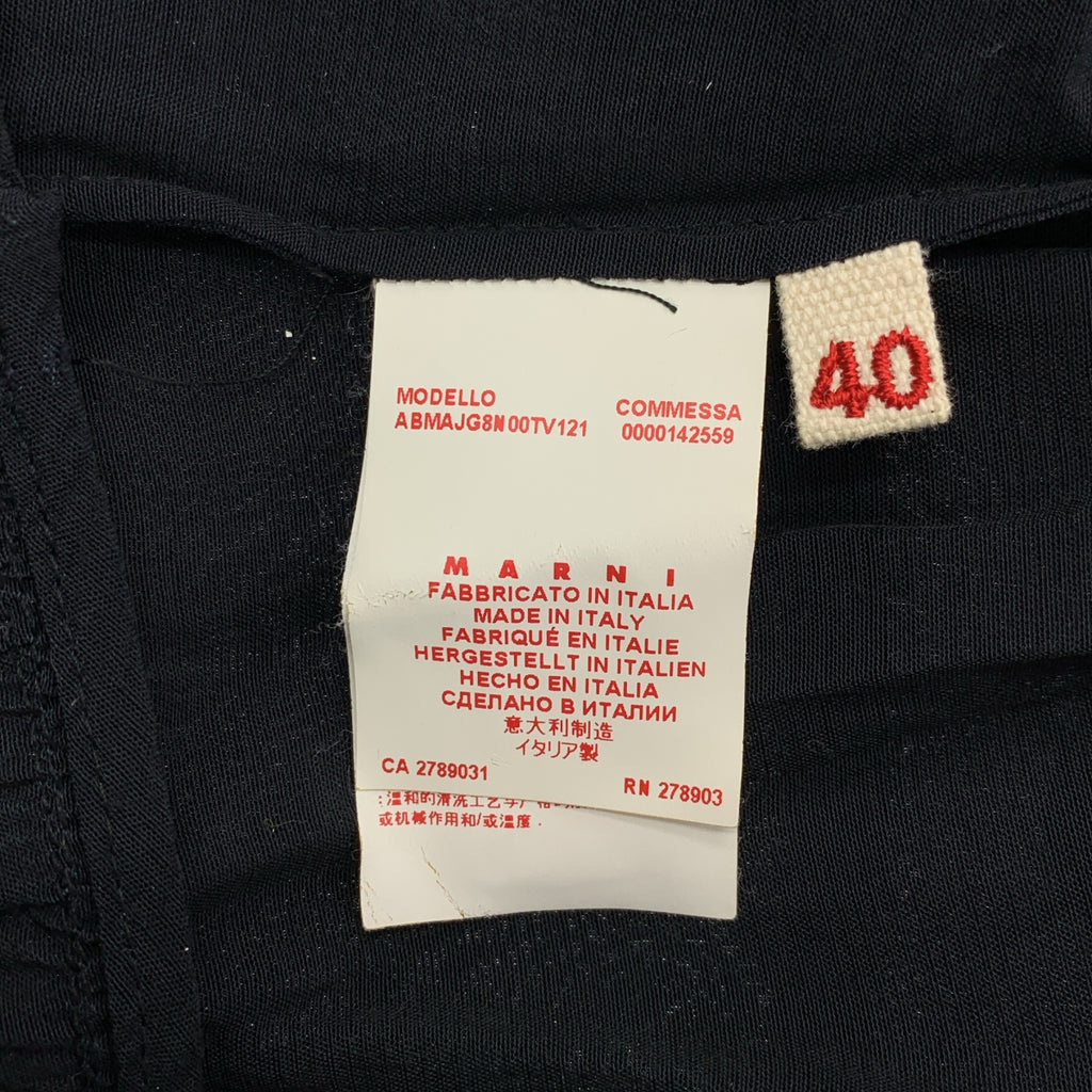 MARNI / マルニ | レーヨン レザーパイピング ティアード ノースリーブワンピース | 40 | レディース