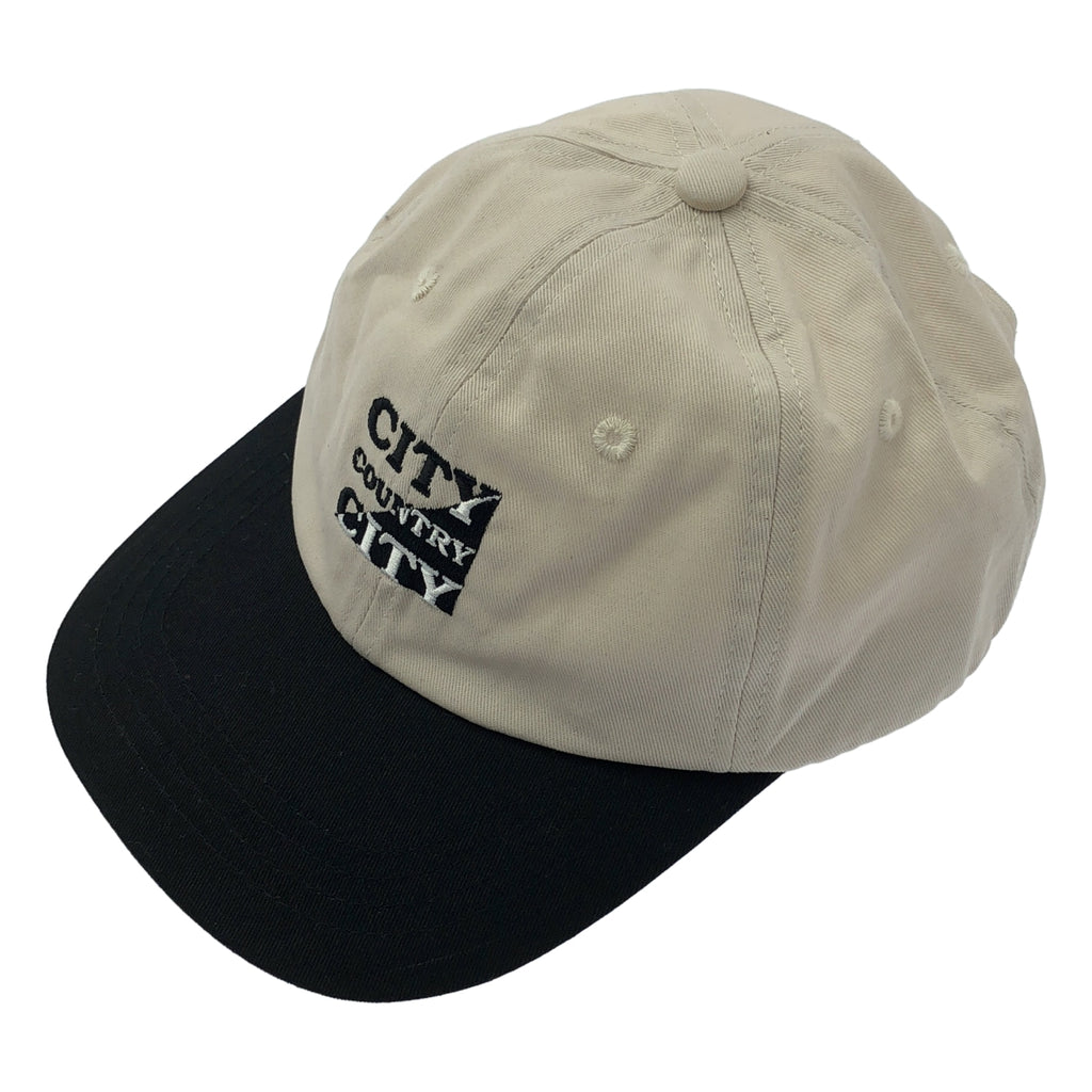 【新品】  CITY COUNTRY CITY / シティーカントリーシティー | 2024AW | EMBROIDERED LOGO COTTON TWILL CAP 刺しゅうロゴ コットンツイル キャップ | F | アイボリー / ブラック | メンズ